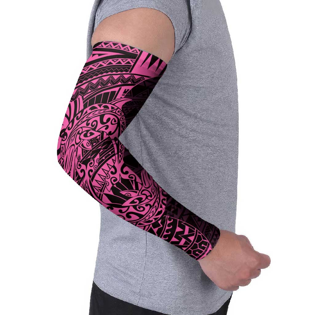 Pink Couple Dolphins Maori Polynesian Style Arm Sleeves - Polynesian Pride