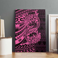 Pink Couple Dolphins Maori Polynesian Style Canvas Wall Art