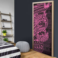 Pink Couple Dolphins Maori Polynesian Style Door Cover - Polynesian Pride