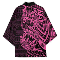 Pink Couple Dolphins Maori Polynesian Style Kimono - Polynesian Pride