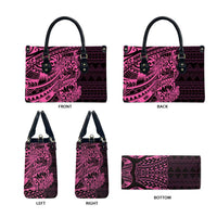 Pink Couple Dolphins Maori Polynesian Style Leather Bag - Polynesian Pride