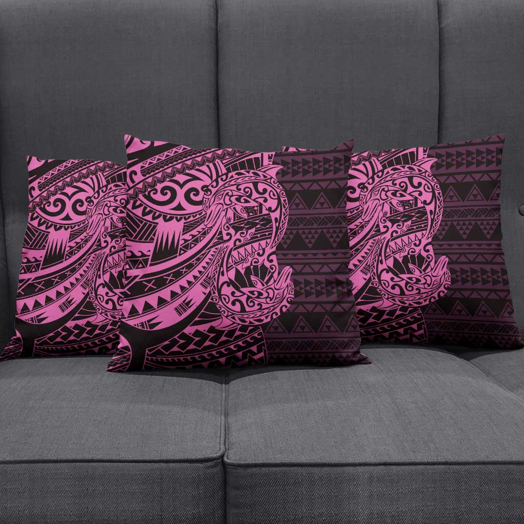 Pink Couple Dolphins Maori Polynesian Style Pillow Cover - Polynesian Pride