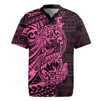 Pink Couple Dolphins Maori Polynesian Style Rugby Jersey