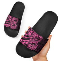 Pink Couple Dolphins Maori Polynesian Style Slide Sandals - Polynesian Pride