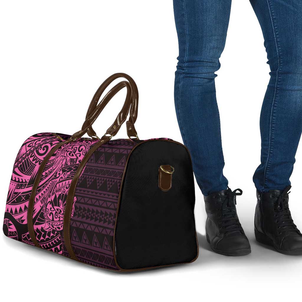 Pink Couple Dolphins Maori Polynesian Style Travel Bag - Polynesian Pride