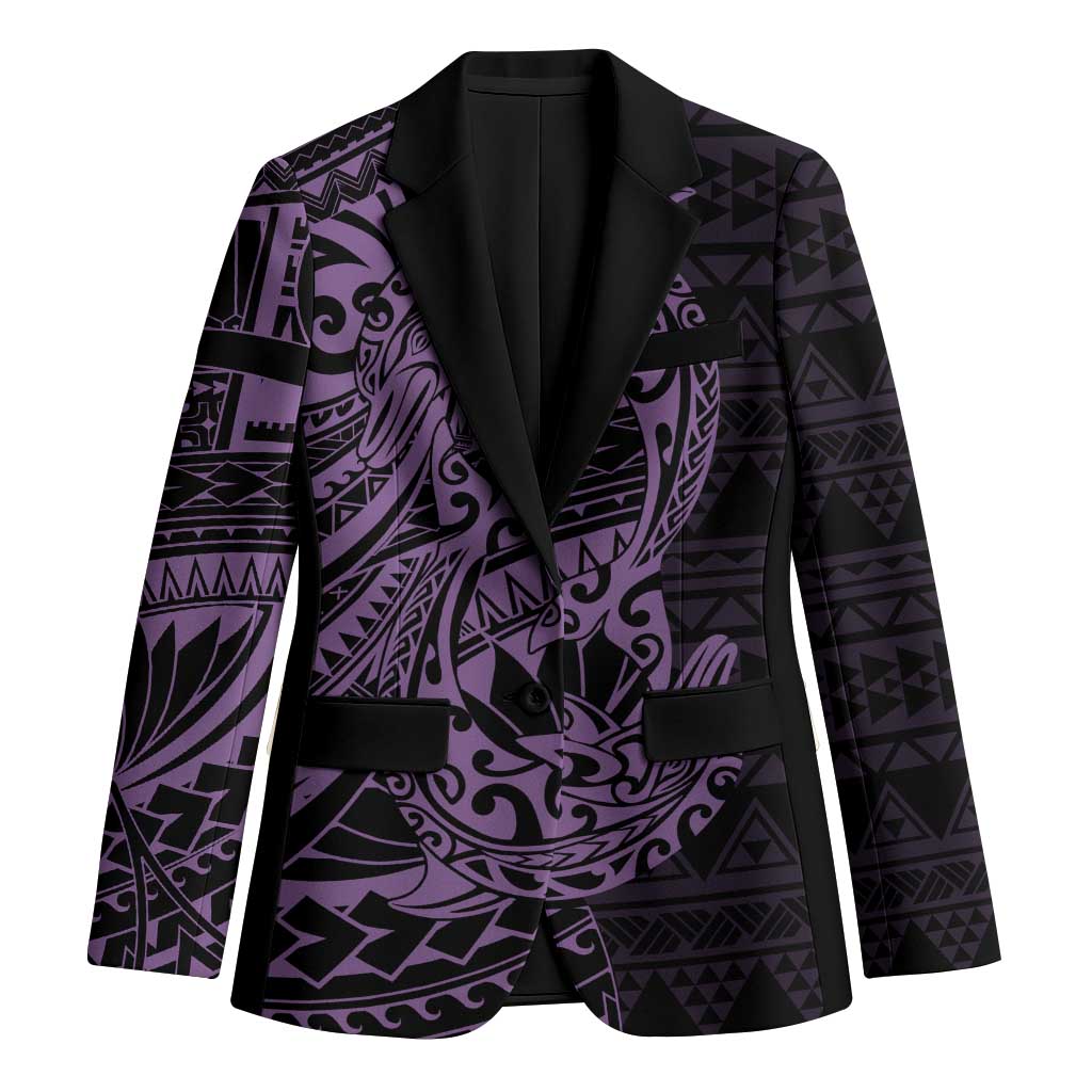 Purple Couple Dolphins Maori Polynesian Style Blazer - Polynesian Pride