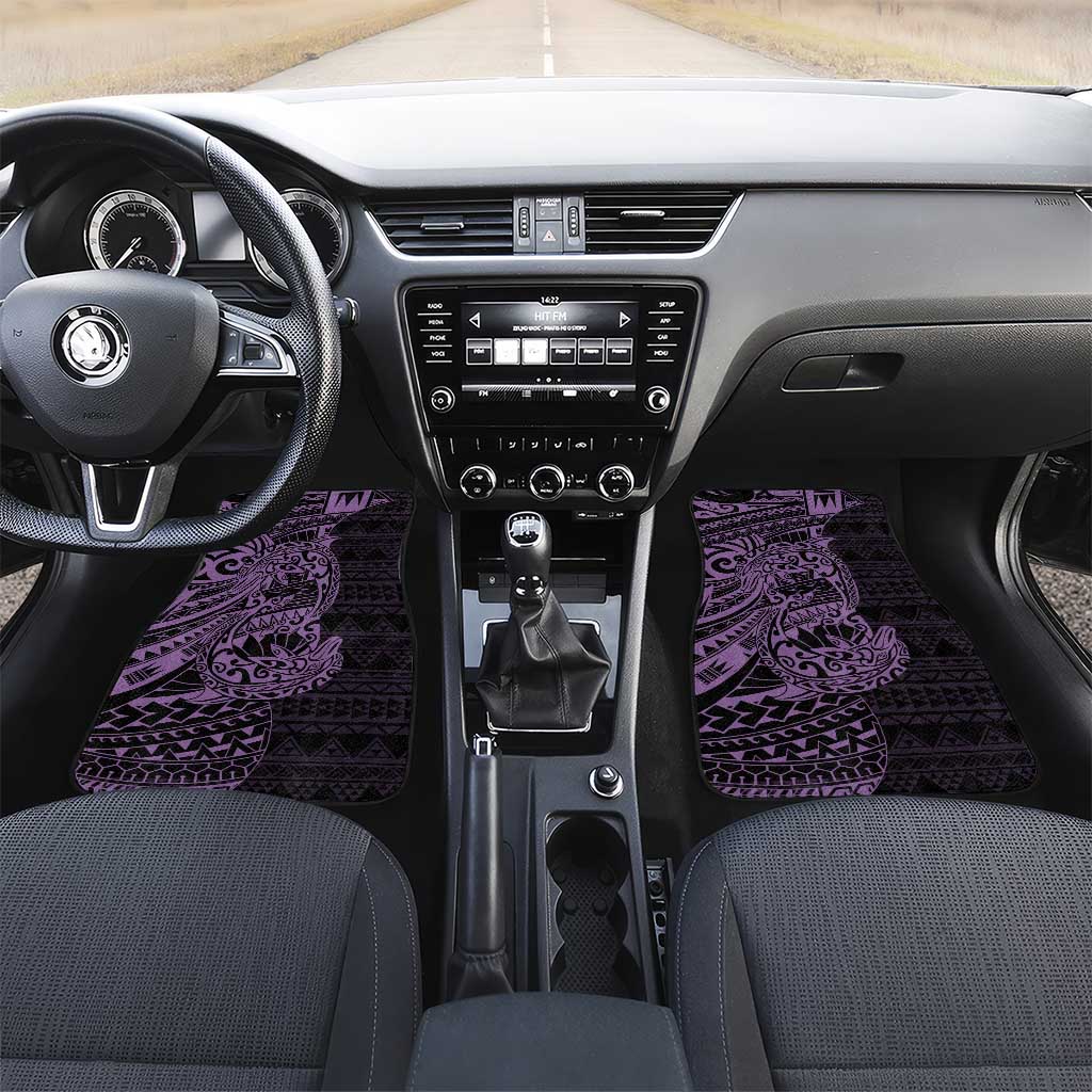 Purple Couple Dolphins Maori Polynesian Style Car Mats