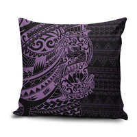 Purple Couple Dolphins Maori Polynesian Style Pillow Cover - Polynesian Pride