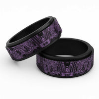 Purple Couple Dolphins Maori Polynesian Style Spinner Ring - Polynesian Pride