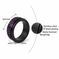 Purple Couple Dolphins Maori Polynesian Style Spinner Ring - Polynesian Pride