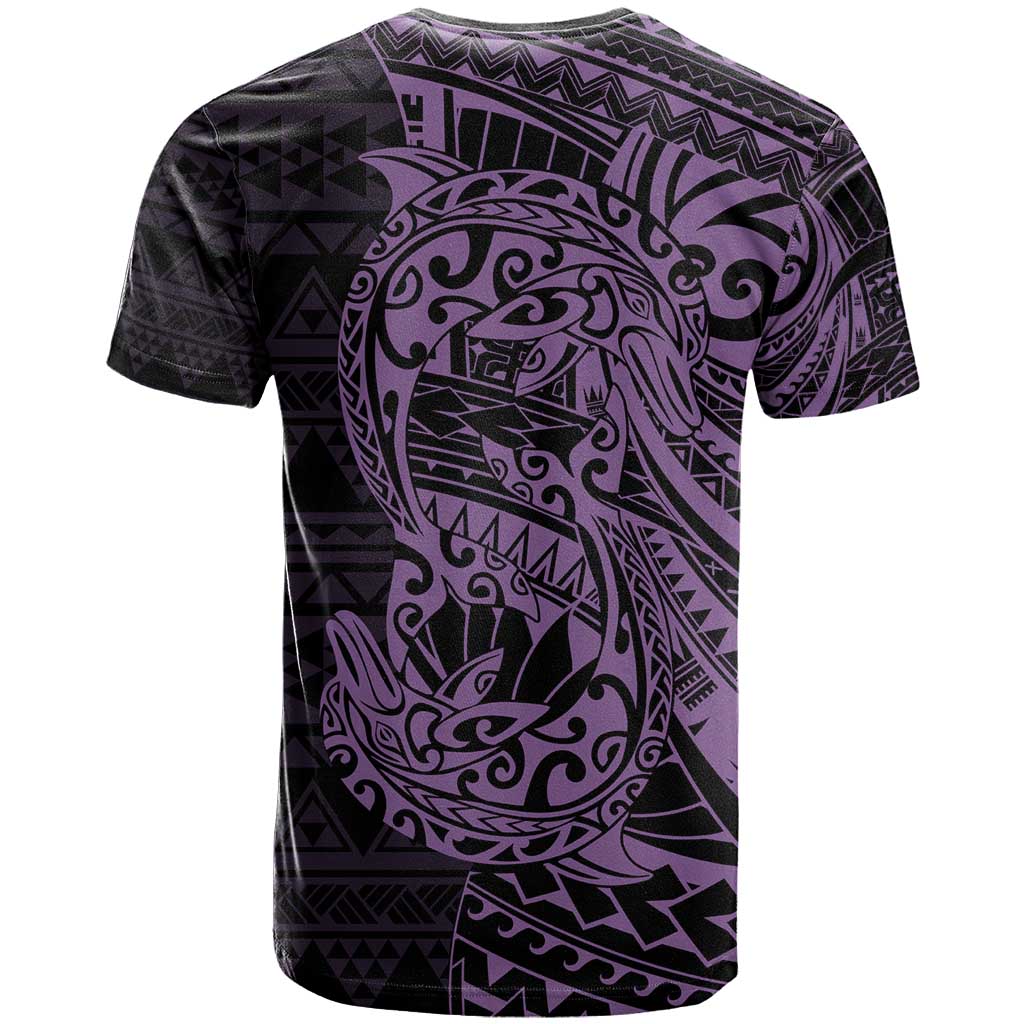 Purple Couple Dolphins Maori Polynesian Style T Shirt