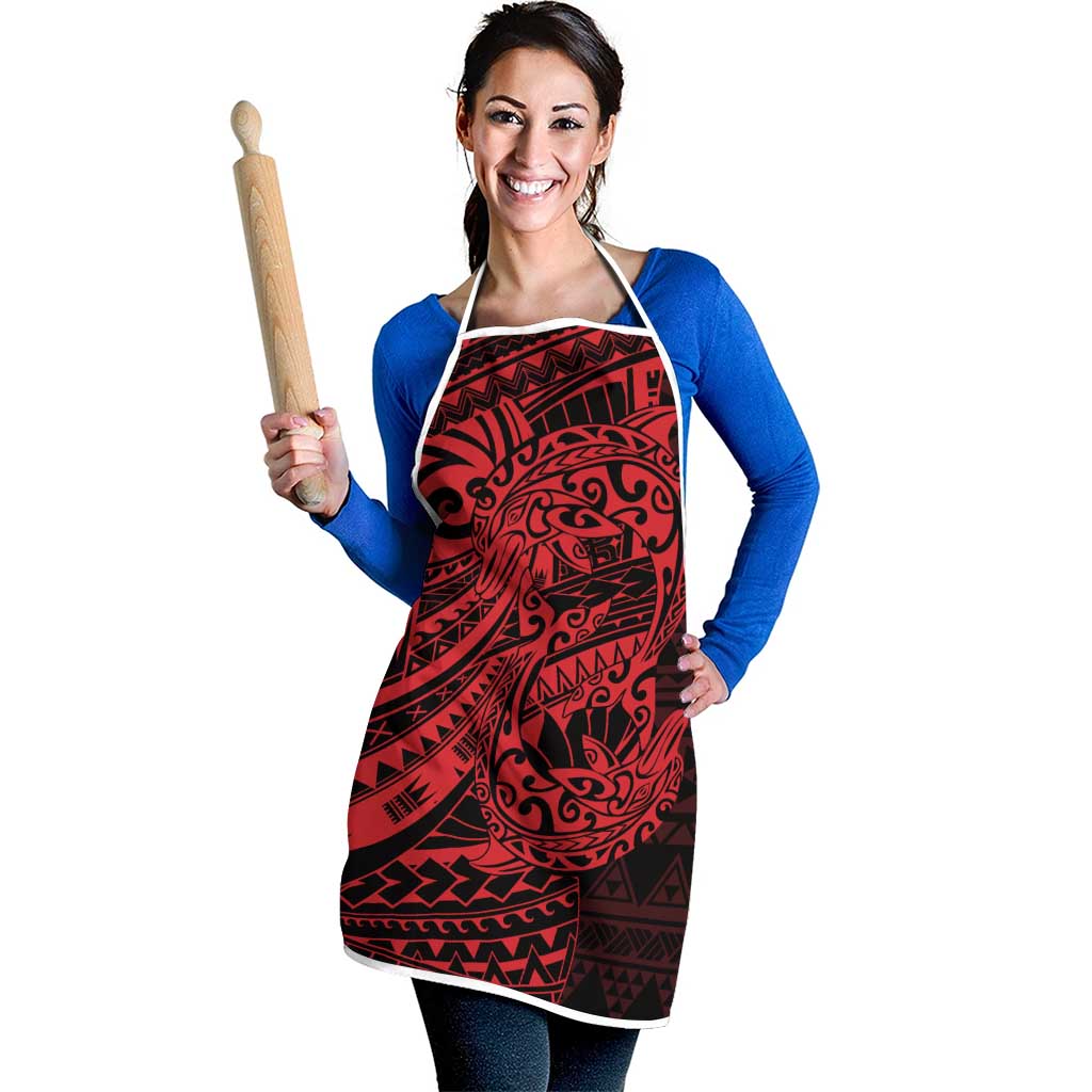 Red Couple Dolphins Maori Polynesian Style Apron LT9 - Polynesian Pride
