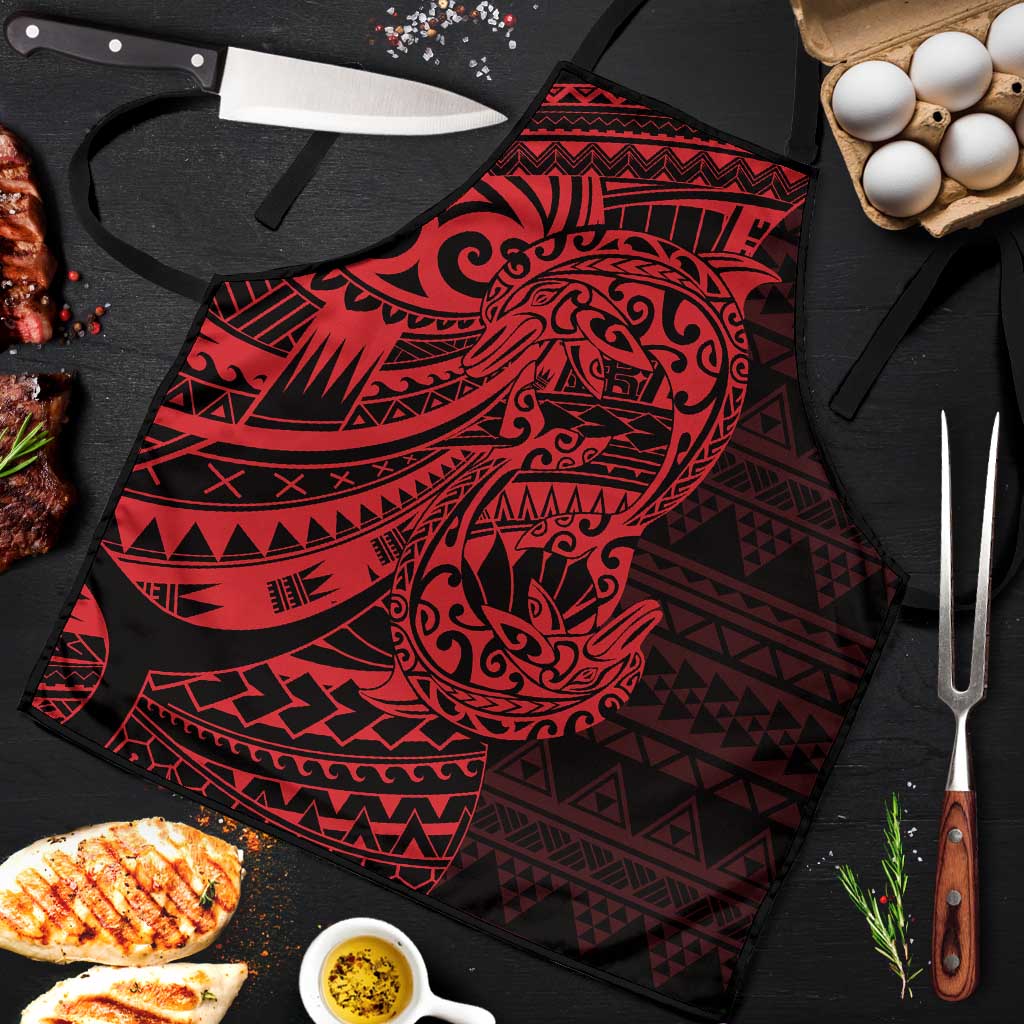 Red Couple Dolphins Maori Polynesian Style Apron LT9 Red - Polynesian Pride