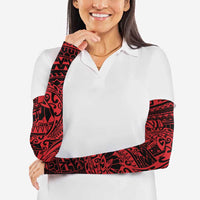 Red Couple Dolphins Maori Polynesian Style Arm Sleeves - Polynesian Pride