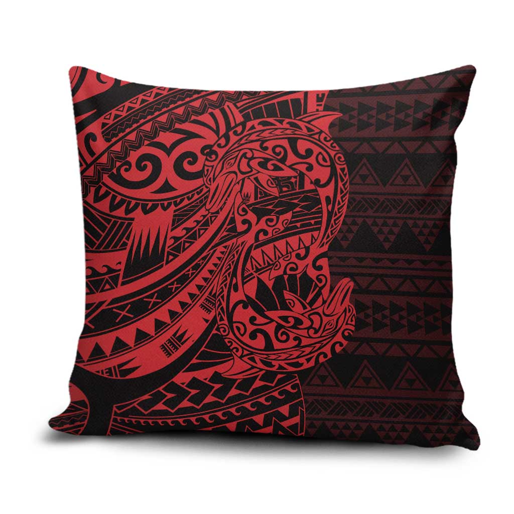 Red Couple Dolphins Maori Polynesian Style Pillow Cover - Polynesian Pride