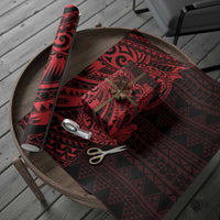 Red Couple Dolphins Maori Polynesian Style Wrapping Paper - Polynesian Pride