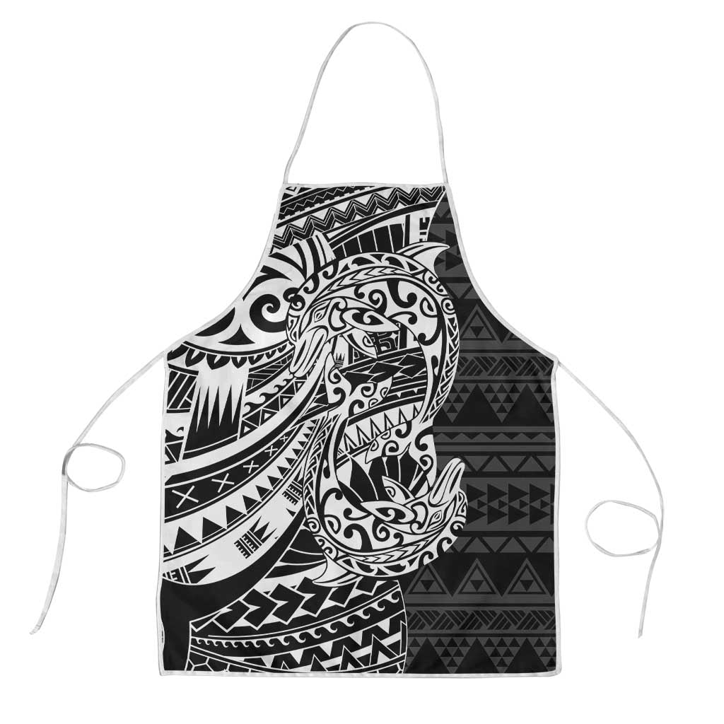 White Couple Dolphins Maori Polynesian Style Apron LT9 White - Polynesian Pride