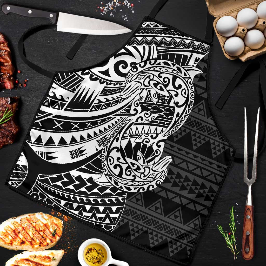 White Couple Dolphins Maori Polynesian Style Apron LT9 White - Polynesian Pride