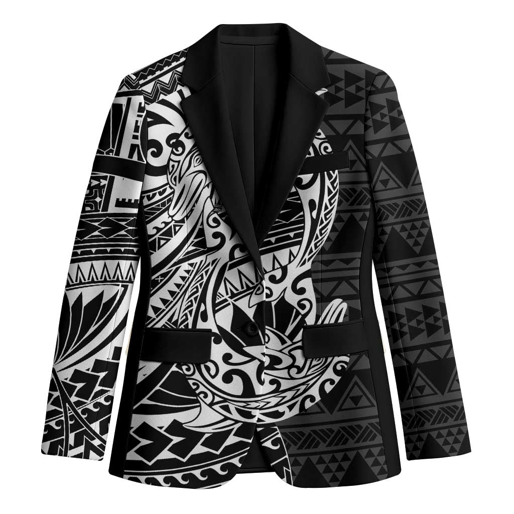 White Couple Dolphins Maori Polynesian Style Blazer - Polynesian Pride