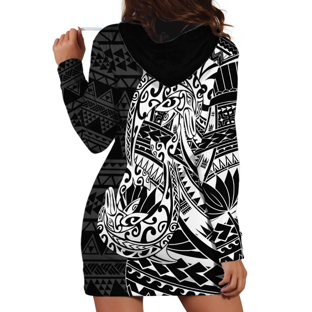 White Couple Dolphins Maori Polynesian Style Hoodie Dress