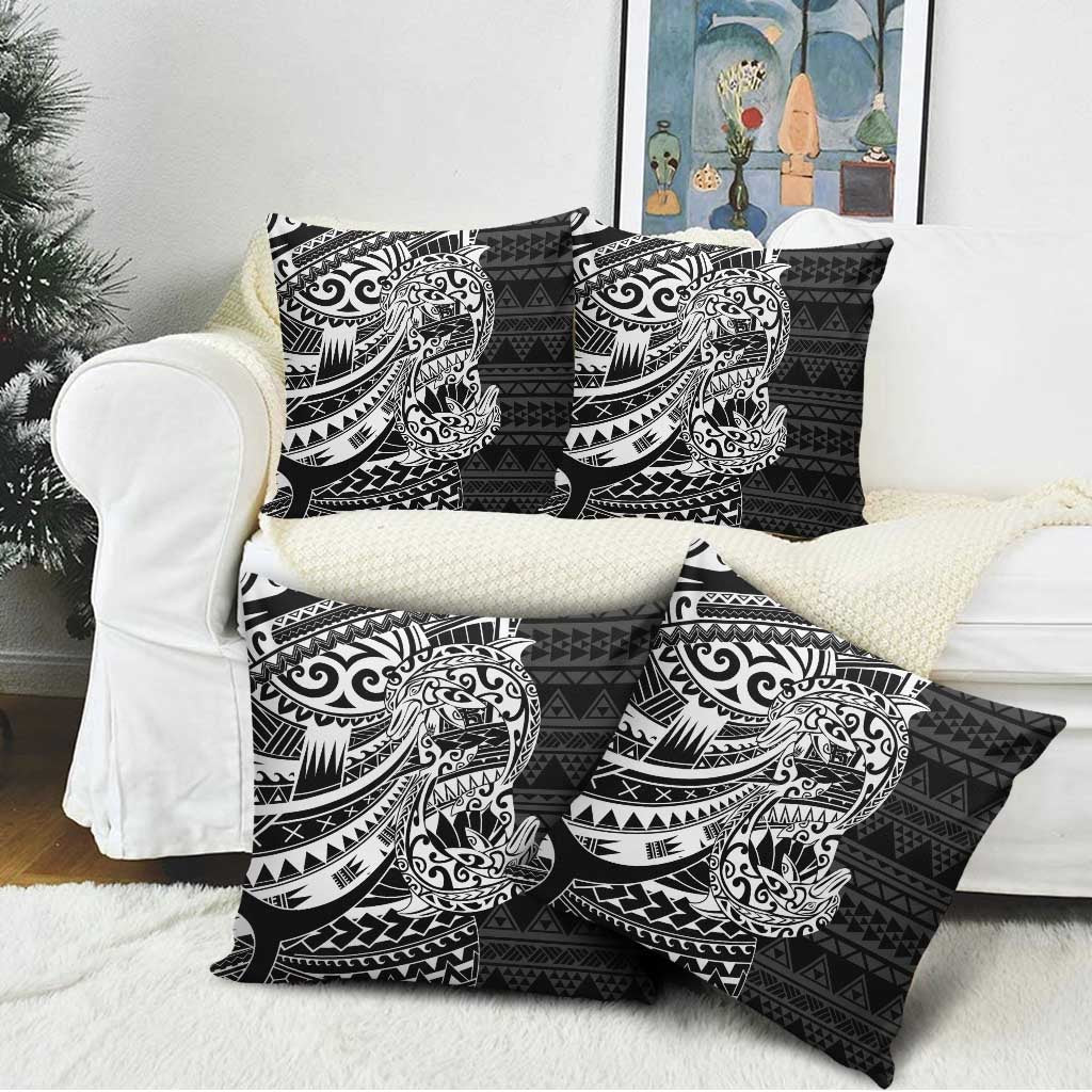 White Couple Dolphins Maori Polynesian Style Pillow Cover - Polynesian Pride