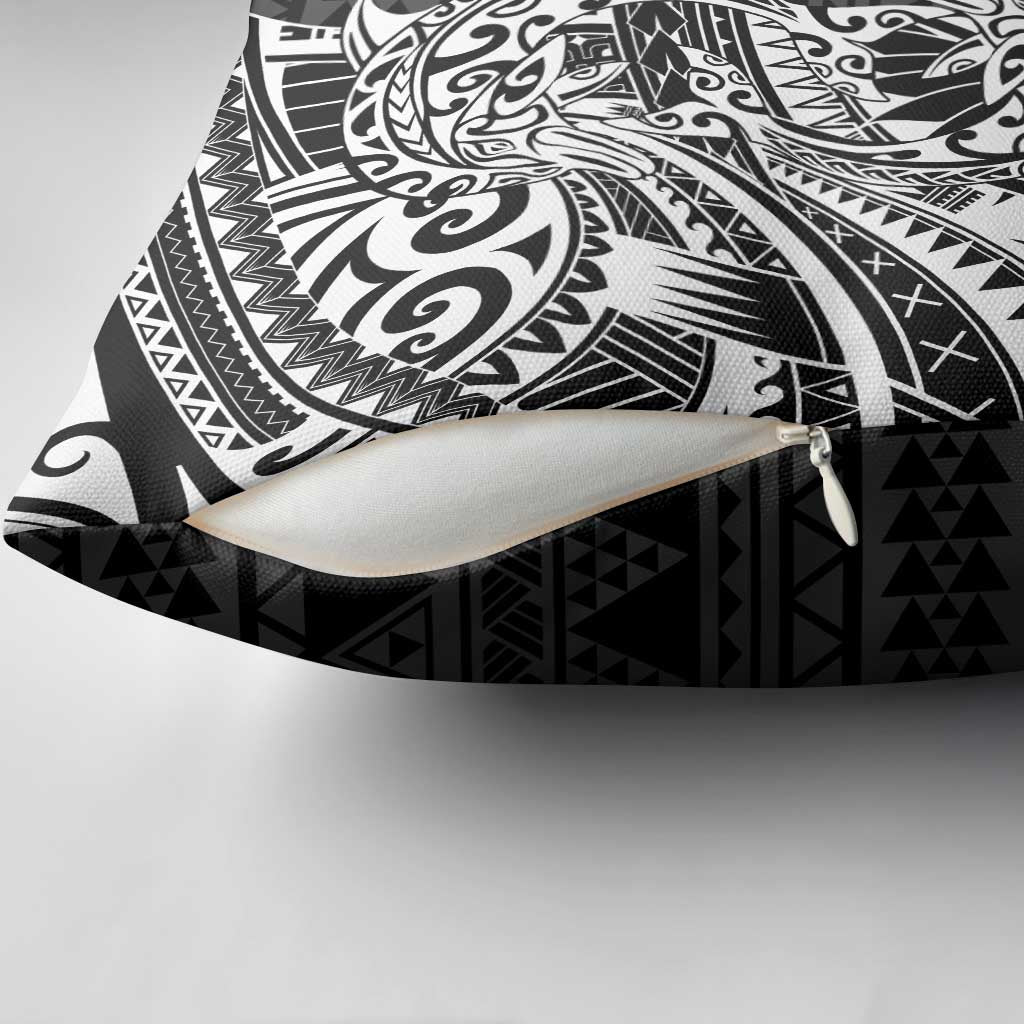 White Couple Dolphins Maori Polynesian Style Pillow Cover - Polynesian Pride