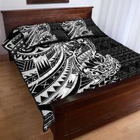 White Couple Dolphins Maori Polynesian Style Quilt Bed Set