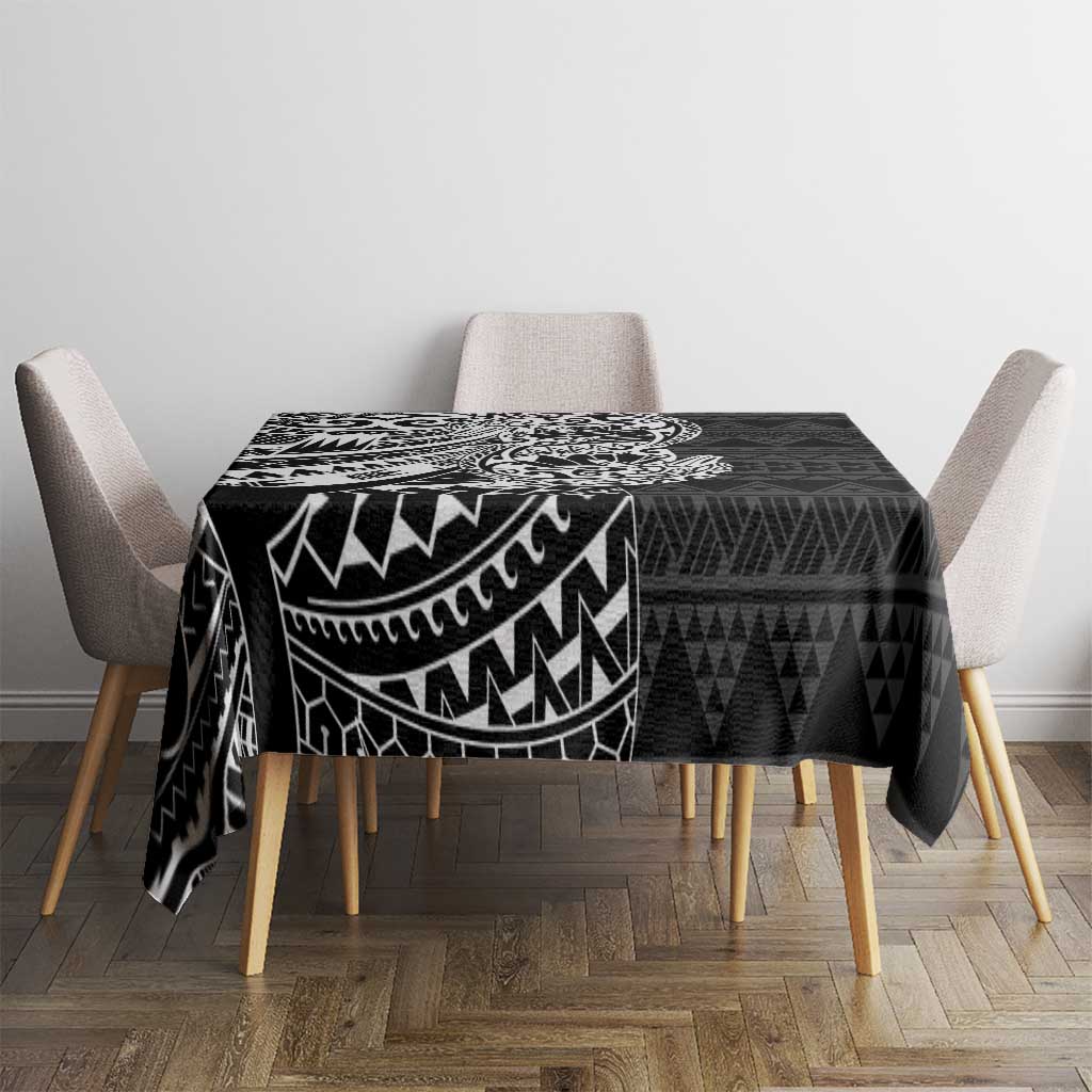 White Couple Dolphins Maori Polynesian Style Tablecloth