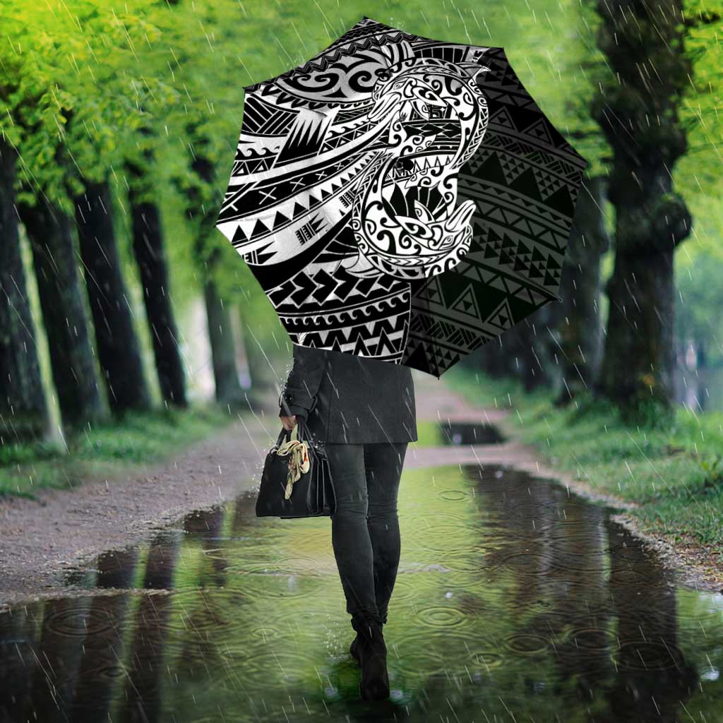 White Couple Dolphins Maori Polynesian Style Umbrella - Polynesian Pride