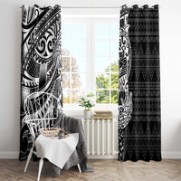 White Couple Dolphins Maori Polynesian Style Window Curtain