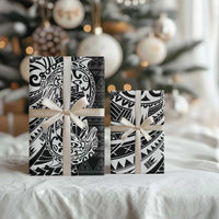 White Couple Dolphins Maori Polynesian Style Wrapping Paper - Polynesian Pride