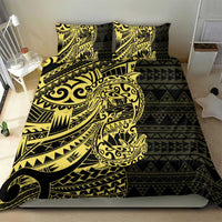 Yellow Couple Dolphins Maori Polynesian Style Bedding Set