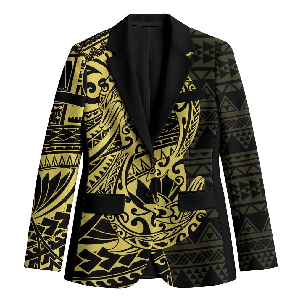 Yellow Couple Dolphins Maori Polynesian Style Blazer - Polynesian Pride
