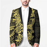 Yellow Couple Dolphins Maori Polynesian Style Blazer - Polynesian Pride