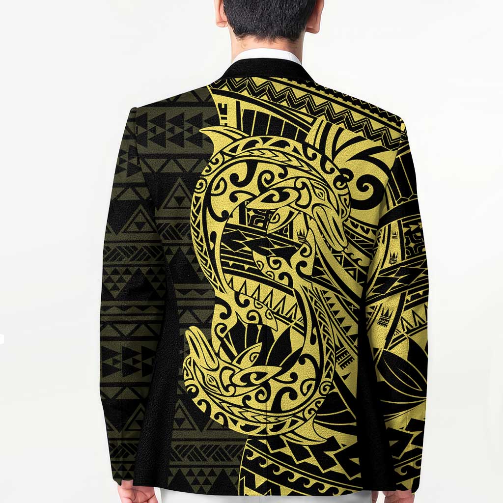 Yellow Couple Dolphins Maori Polynesian Style Blazer - Polynesian Pride