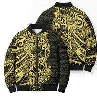 Yellow Couple Dolphins Maori Polynesian Style Bomber Puffer Jacket - Polynesian Pride
