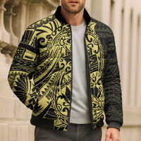 Yellow Couple Dolphins Maori Polynesian Style Bomber Puffer Jacket - Polynesian Pride