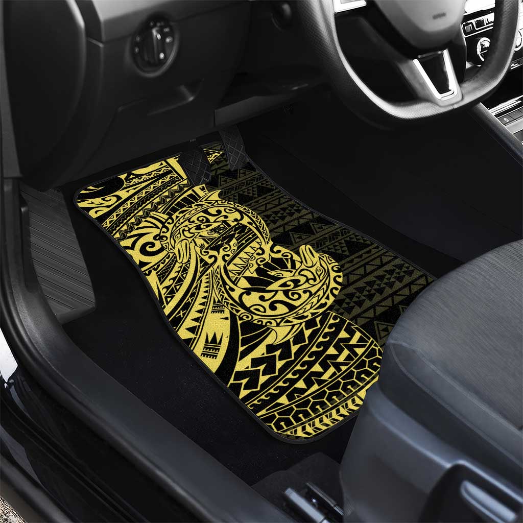 Yellow Couple Dolphins Maori Polynesian Style Car Mats