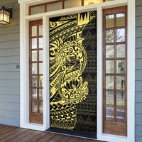 Yellow Couple Dolphins Maori Polynesian Style Door Cover - Polynesian Pride