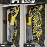 Yellow Couple Dolphins Maori Polynesian Style Door Cover - Polynesian Pride