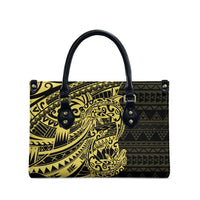 Yellow Couple Dolphins Maori Polynesian Style Leather Bag - Polynesian Pride