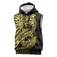 Yellow Couple Dolphins Maori Polynesian Style Sleeveless Hoodie - Polynesian Pride