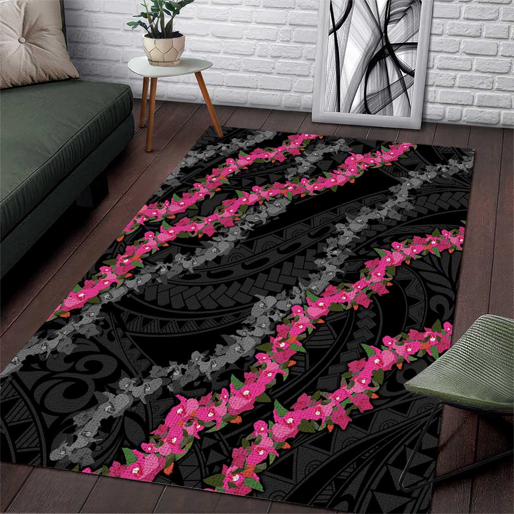 Guam Bougainvillea Lei Area Rug Chamorro Tribal Pattern