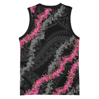 Guam Bougainvillea Lei Basketball Jersey Chamorro Tribal Pattern - Polynesian Pride