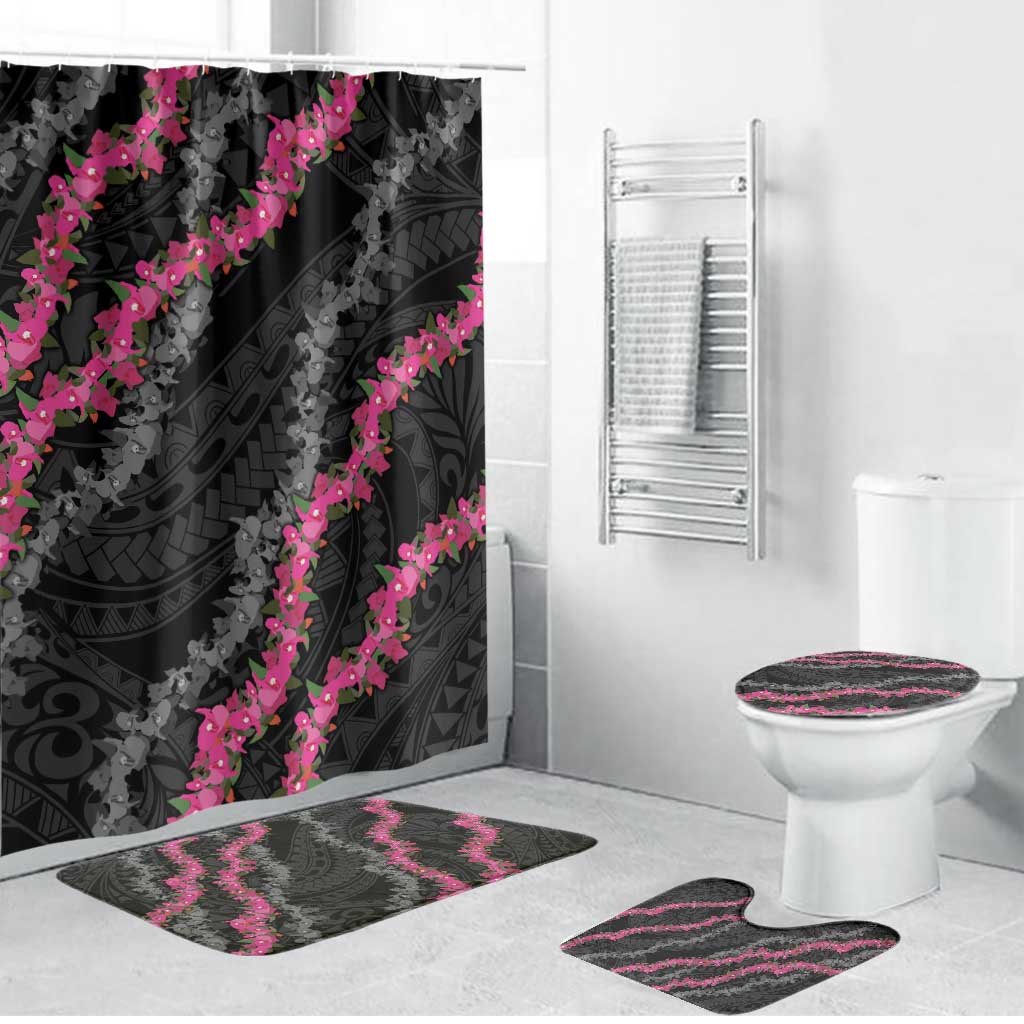 Guam Bougainvillea Lei Bathroom Set Chamorro Tribal Pattern - Polynesian Pride