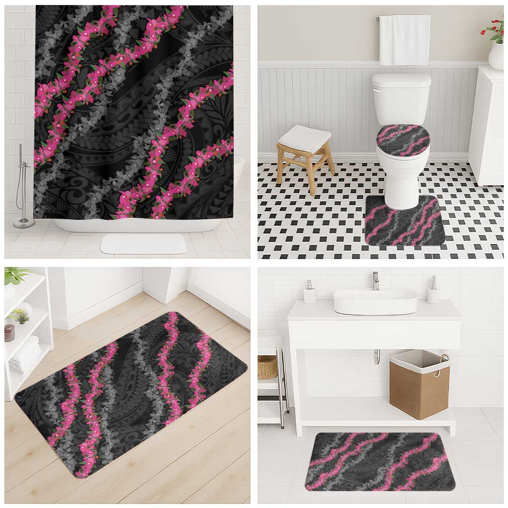Guam Bougainvillea Lei Bathroom Set Chamorro Tribal Pattern - Polynesian Pride