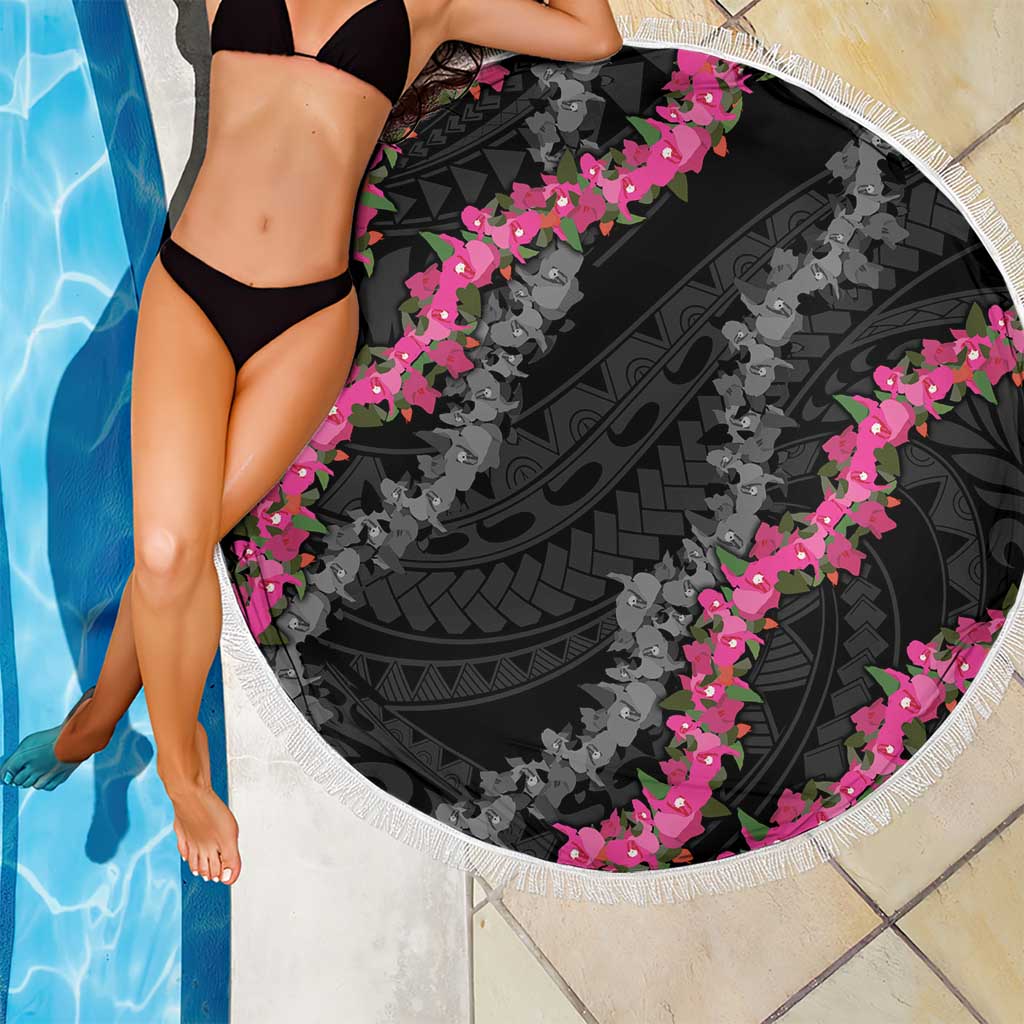 Guam Bougainvillea Lei Beach Blanket Chamorro Tribal Pattern