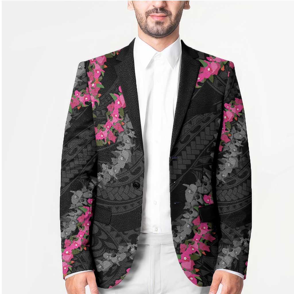 Guam Bougainvillea Lei Blazer Chamorro Tribal Pattern - Polynesian Pride