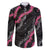 Guam Bougainvillea Lei Family Matching Off The Shoulder Long Sleeve Dress and Hawaiian Shirt Chamorro Tribal Pattern