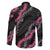 Guam Bougainvillea Lei Family Matching Off The Shoulder Long Sleeve Dress and Hawaiian Shirt Chamorro Tribal Pattern